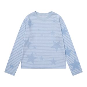 Star & Stripe Crew Neck Long Sleeve — Blue