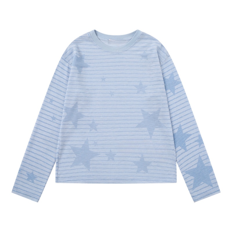 Star & Stripe Crew Neck Long Sleeve — Blue