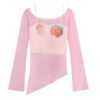 Trendy Strawberry Graphic Long Sleeve