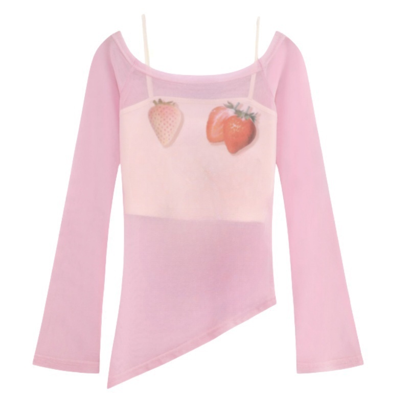 Trendy Strawberry Graphic Long Sleeve