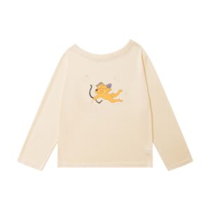 Unique Dog Print Long-Sleeve Top — Yellow