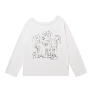 Loose-Fit Long-Sleeve Top With Graffiti Print